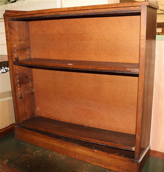A Victorian mahogany three shelf open bookcase W.94cm